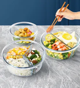 Sales Excellent glass food storage container with lid dry food container storage round storage box