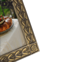 Cadre photo en résine dorée DX Designs, 4x6 5x7 avec motif de feuilles en relief, cadre photo rustique pour salon et buffet