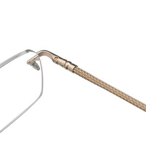 <span class=keywords><strong>Lunettes</strong></span> <span class=keywords><strong>de</strong></span> <span class=keywords><strong>vue</strong></span> unisexes personnalisées avec logo doré, monture carrée sans bord en acier inoxydable pour hommes et femmes - Product Image 5