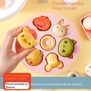Moule à gâteau cuit à la vapeur rond complémentaire pour aliments pour bébés rose Logo personnalisable résistant aux hautes températures en silicone de qualité alimentaire - Product Image 3