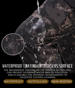 HAN WILD <span class=keywords><strong>Pantalon</strong></span> camouflage vert et <span class=keywords><strong>noir</strong></span> <span class=keywords><strong>Pantalon</strong></span> en peau de requin Soft Shell <span class=keywords><strong>Pantalon</strong></span> d'<span class=keywords><strong>alpinisme</strong></span> en plein air - Product Image 4