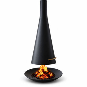 Stufa <span class=keywords><strong>a</strong></span> <span class=keywords><strong>Legna</strong></span> Moderna Nera Autoportante per Interni, Caminetto Decorativo in Acciaio per Riscaldamento - Product Image 4