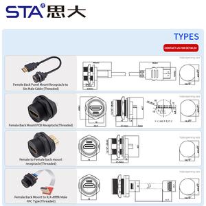 E13 HD Màn Hình <span class=keywords><strong>Video</strong></span> Không Thấm Nước IP67 Bảng Điều Chỉnh Gắn Ổ Cắm 4K 60Hz Hàng Không Cắm Độ Nét Cao Đa Phương Tiện Giao Diện Kết Nối - Product Image 4