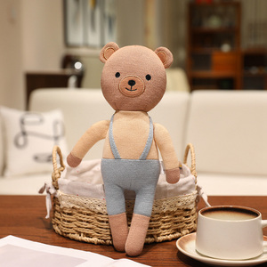 Jouets en peluche tricotés de 30 cm, lapin, <span class=keywords><strong>chien</strong></span>, ours, animaux en crochet doux avec robe pour enfants, <span class=keywords><strong>cadeau</strong></span> pour dormir - Product Image 3