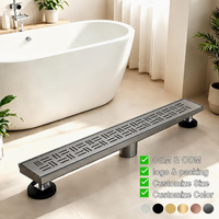 Drain de douche linéaire de 20 pouces en acier inoxydable 304, gris anthracite, pour salle de bain, usage commercial, hôtel, usine, ODM, OEM, moderne