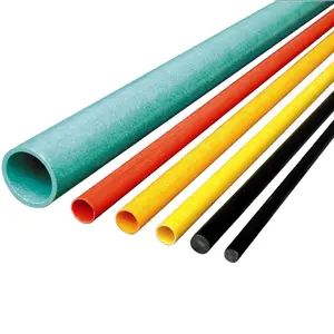 Profilo FRP tubo di plastica in fibra di vetro uso industriale superficie liscia tenda struttura corrimano servizio di lavorazione del taglio
