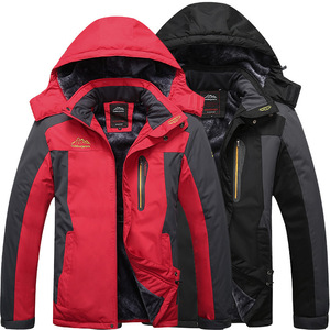 Veste d'hiver coupe-vent pour homme, grande taille, avec doublure en polaire, manteau d'alpinisme épaissi, vêtements de randonnée - Product Image 1