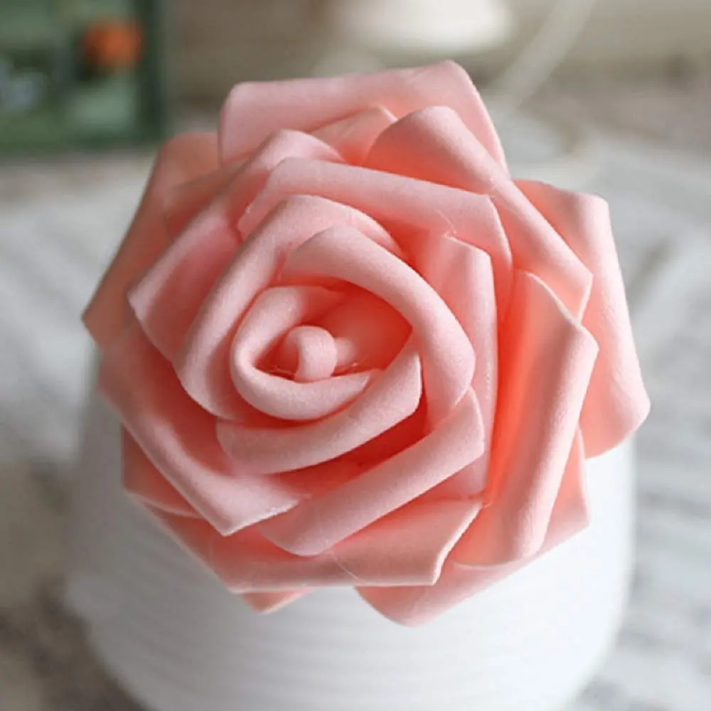 PE קצף רוז פרח ראש מלאכותי עלה פרחים בעבודת יד DIY חתונה עיצוב הבית חגיגי