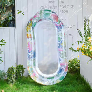 Lit flottant gonflable flamant rose avec filet pour adultes, transat de piscine, jouet pour bronzer, flotteur pour jeux aquatiques - Product Image 2