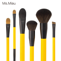 Belleza Luxury Highend Custom Ensemble de 6 pinceaux de maquillage Little Yellow Duck, manche en bouleau, PBT allemand super doux, outils pour le visage et le correcteur