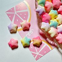 Breloques en résine Macaron Star, couleur dégradée, mini, petites, pour décoration DIY de coque de téléphone et de pince à cheveux