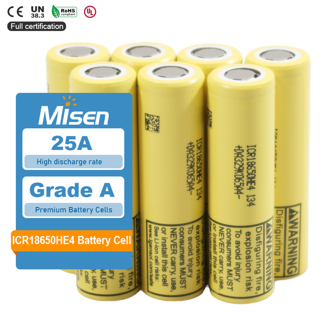 High Rate 25A ICR18650 HE4 MH1 MJ1 3.7V 2500mAh 3200mAh 3500mAh ICR18650-MH1 Lithium Ion a Grade Li Ion Cell Battery for Drone
