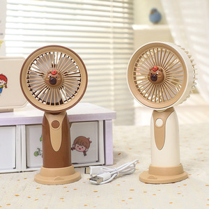 Cartoon Character Handheld <b>Fan</b> 5W DC Motor Rechargeable Battery Desktop <b>Stand</b> With Detachable Base For Indoor Use - Product Image 3