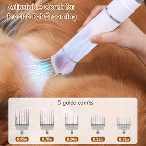 2024 Pet Fur Hair Clipper Sucção Vácuo Baixo Ruído Gato Cão Derramamento Pet Hair Grooming Vacuum Cleaner Kit Com 5 Ferramentas de Higiene - Product Image 3