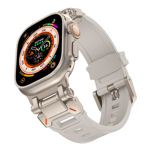 IVANHOE <span class=keywords><strong>Correa</strong></span> Resistente para Apple Watch Ultra 2 Band 49 <span class=keywords><strong>45</strong></span> 44 <span class=keywords><strong>45</strong></span> <span class=keywords><strong>mm</strong></span> Pulsera de Metal + Silicona <span class=keywords><strong>Correa</strong></span> <span class=keywords><strong>IWatch</strong></span> Series 9 6 5 4 7 8 SE - Product Image 4