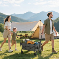 Chariot de camping multifonctionnel pliable avec plateau, grande capacité, chariot de plage et de jardin pliable, fabricant