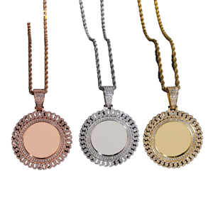 Tishya Diamond Custom Iced Out <b>Memory</b> Hip Hop Photo <b>Locket</b> Pendant with Rhodium Plated Silver Moissanite Claw Setting Unisex - Product Image 1