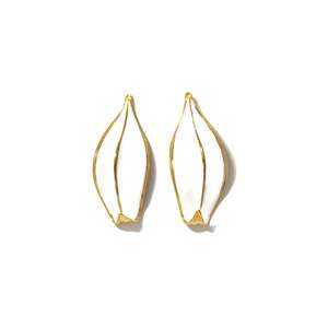 Boucles d'oreilles créoles tendance en alliage plaqué or, modèle E350-E220-0014B - Product Image 1