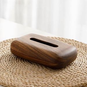 Pebble Style Style Walnut Wood Tissue <b>Box</b> Desktop Tissue Case Office Bedside Table <b>Decoration</b> <b>Storage</b> <b>Box</b> Kitchens Accessories - Product Image 1