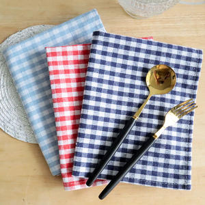 Sets de table carrés en coton de style américain, rouge, bleu foncé, bleu clair, lavables en machine, pour salon, chambre, repas en plein air - Product Image 1