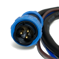 Connecteur robuste personnalisé WEIPU 3P/12P noir rond droit / Câble étanche avec pince crocodile
