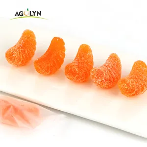 Caramella gommosa di frutta a forma arancione caramella gommosa naturale morbida gommosa con forma arancione su misura