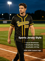 Nueva Camiseta de Béisbol a la Moda, Estilo Hip-Hop Deportivo, Personalizada con Nombre y Número del Equipo, Diseño de Rayas, Estampado de Béisbol para Hombre