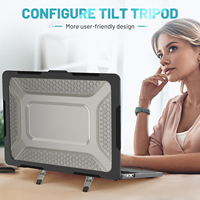 Étuis robustes pour ordinateur portable pour Macbook Air 2026 13,6 pouces M5 M4 M3 M2 Coque rigide renforcée pliable avec béquille antichoc