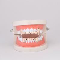 Grilles dentaires en or de haute qualité, style hip-hop, bijoux en or creux, bling bling, pour Halloween, fête de loup, grilles dentaires supérieures et inférieures, bijoux pour le corps