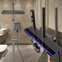 Robinet thermostatique numérique intelligent pour hôtels de luxe, mitigeur mural à poignée unique, mitigeur céramique, douche pluie, 3 jets de massage, pause, douceur