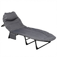 Chaise longue moderne et portable pour bureau et extérieur, design pliable minimaliste avec cadre métallique, idéale pour les pauses déjeuner, les fermes et les parcs