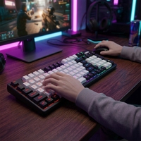 Tastiera Meccanica con Guarnizione, 98 Tasti, Hot-Swappable, Wireless, da Gaming, Tri-Mode, RGB, Keycaps in PBT, Switch Kailh Red