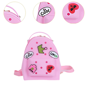 Waterproof Silicone Kids <b>Backpack</b> with Decorative Holes for Attaching Charms Fashion <b>Toddler</b> School Bag for Boys and Girls - Product Image 5