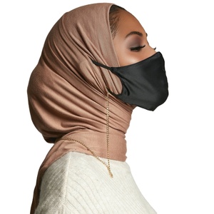 CCY Hijab musulman Islam pour femmes avec trous d'oreille Hijabs extensibles Hijab instantané en jersey uni avec trou d'oreille Écharpes en coton modal - Product Image 1