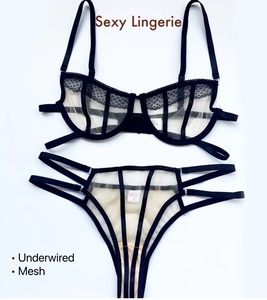 Soutien-gorge en dentelle, Lingerie transparente, Sexy, pour femmes, sous-vêtements - Product Image 1