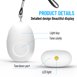 Đèn pin tự vệ dạng móc khóa 140dB, bán buôn số lượng lớn, chuông báo động, móc khóa màu hồng, tự chế móc khóa tự vệ - Product Image 4