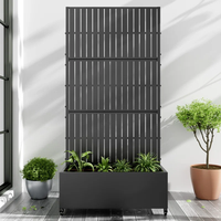 Jardinière surélevée en métal personnalisée avec treillis et roues Bac à plantes de 72x47x16 po avec treillis pour plantes grimpantes et légumes
