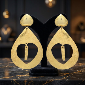 Pendientes Colgantes de Latón Chapado en Oro con Piedras Preciosas, Hechos a Mano, Estilo Boho Étnico, para Bodas y Fiestas - Product Image 2