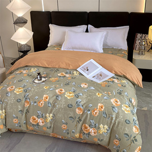Parure de lit 4 pièces en coton brossé 100% épaissi, pur coton, 200x230, chaude pour l'automne et l'hiver, <span class=keywords><strong>220x240</strong></span>, lit <span class=keywords><strong>double</strong></span> - Product Image 1