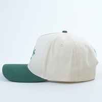 Yukaihe Fashion Op Maat Gemaakt Logo Geborduurde Baseballpet 5-Panel Cap Tweetonig Oxford Katoenen Stof Buitensport Groene Pet