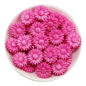 Nouveautés 2024 : Perles focales en silicone Daisy, turquoise, rose et or, 22 mm, avec paillettes, pour la création de stylos, colliers et bijoux DIY - Product Image 4