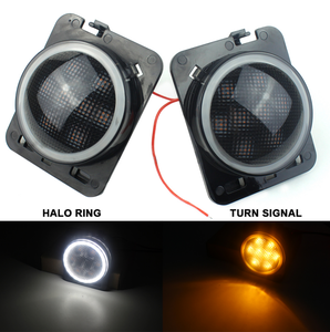 2007-2017 Wrangler JK phía trước Fender Flare bên đánh dấu ánh sáng hổ phách LED Đèn báo rẽ để thay thế sidemarker đèn xe ô tô - Product Image 2