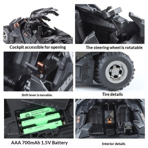Modellino Auto <span class=keywords><strong>Batmobile</strong></span> in Lega YouLian, Statuetta da Esposizione, Giocattolo Unisex in Scala 1:8, Diecast con Batteria Alcalina AAA, Regalo - Product Image 5
