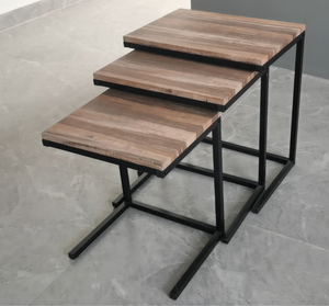 Wechery-ensemble de table basse et thé, 3 pièces, pour salon de maison, cadre en bois design, bon marché, en promotion - Product Image 3