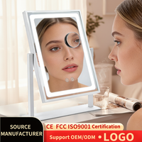 Professional LED Makeup Mirror with 3 Lighting Modes, Detachable 10x Magnifying Glass for Women's Gift Giving