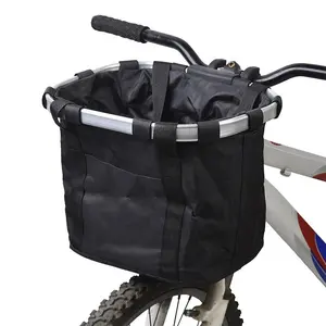 热销自行车配件车把篮可折叠宠物手提包前自行车篮
