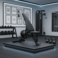 Banc de musculation réglable en acier, personnalisable, pour usage commercial, avec sélection de charge par broches, fourni directement par l'usine