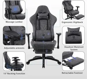 गर्म बेच Dowinx Ergonomic कस्टम लोगो रेसिंग कुर्सी कार्यालय फर्नीचर के लिए 180 डिग्री सबसे अच्छा द्यूत कुर्सी सिला Gamer के