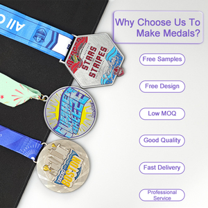 Barato Square Mascot 5K Plain Race Marathon Medallas Para Personalizar Sport Award Trofeos Metal Diseño personalizado Trofeos Medallas - Product Image 2