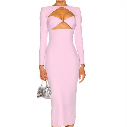 long sleeve elegant bodycon bandage dress Autumn lady dress wear